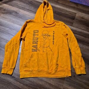 Naruto Shippuden‎ Viz Media Orange Mineral Wash Graphic Hoodie Kids Small Anime